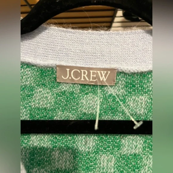J. Crew Checkered V-neck Cardigan, MED NWOT - Picture 6 of 7